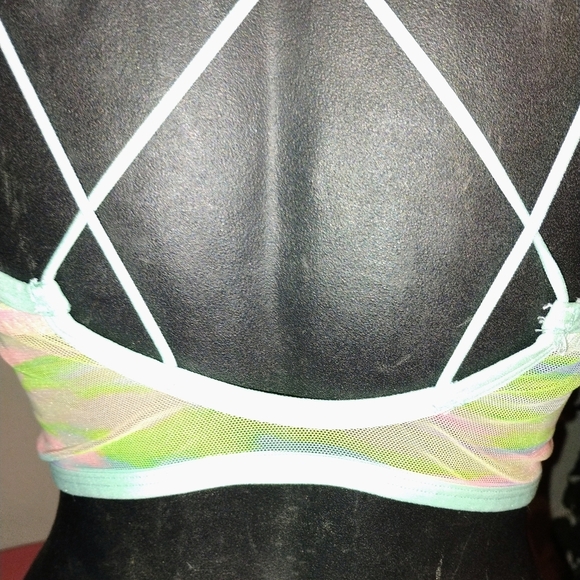 Women's No Boundaries Pastel Tie Die Nylon Spandex Mesh Bralette Size S Y2K - Picture 7 of 10